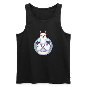 ALPACA PEACE - Débardeur bio Premium Homme - noir - Devant - Michal (187cm)