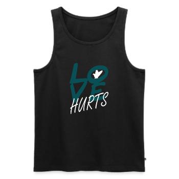 Love hurts Pigeons Fan Vintage T-shirt - Men's Premium Organic Tank Top - black - Front - AI Model Male 178 light (178cm)