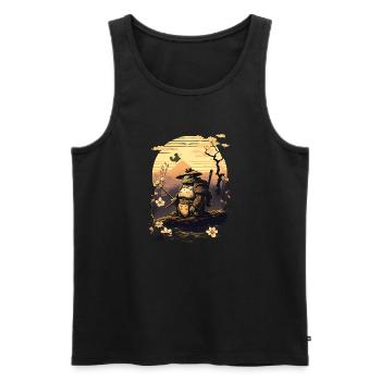 Samurai Frosch Katana Japanische - Männer Premium Bio Tank Top - Schwarz - Vorne - Michal (187cm)