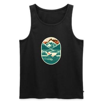 Nature & Mountains - Men's Premium Organic Tank Top - black - Front - Michal (187cm)