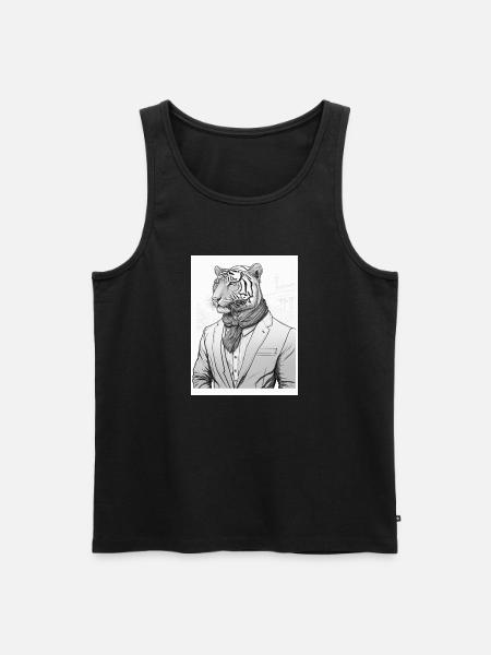 Tiger Scarf Suit Gift - Men's Premium Organic Tank Top - black