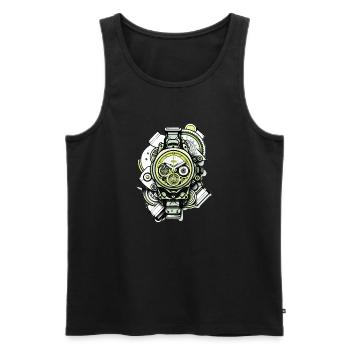 Automatic or manual winding watch for vintage fans - Men's Premium Organic Tank Top - black - Front - AI Model Male 178 light (178cm)