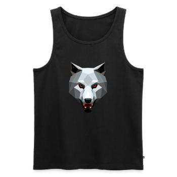 Wolf - Men's Premium Organic Tank Top - black - Front - AI Model Male 178 light (178cm)