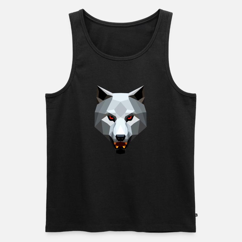 Wolf - Männer Premium Bio Tank Top - Schwarz