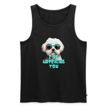 Lovers Dogs, Funny dogs art, dogs lover. Maltese - Männer Premium Bio Tank Top - Schwarz - Vorne - Michal (187cm)