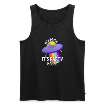 Auf Pridet ist eine Party. - Männer Premium Bio Tank Top - Schwarz - Vorne - Michal (187cm)