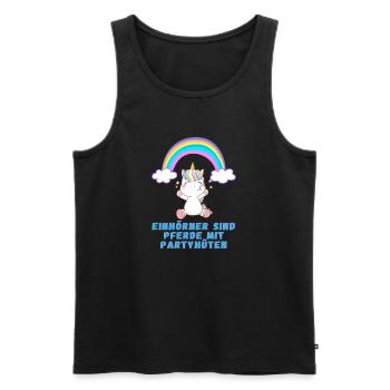 Einhörner - Männer Premium Bio Tank Top - Schwarz - Vorne - AI Model Male 178 light (178cm)