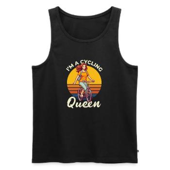 Im a cycling queen - Bicycle, Bike, Cycling, Biker - Men's Premium Organic Tank Top - black - Front - Michal (187cm)
