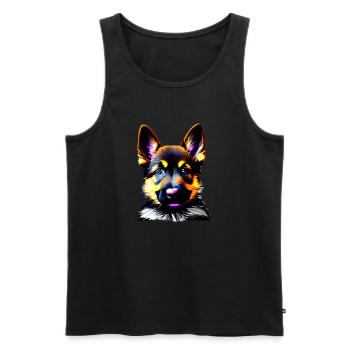 Chiot Berger Allemand Propriétaire Chien - Débardeur bio Premium Homme - noir - Devant - Michal (187cm)