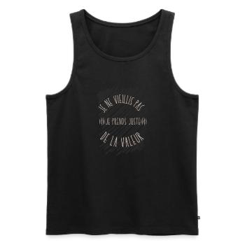 Ich werde nicht alt, ich werde nur wertvoll - Männer Premium Bio Tank Top - Schwarz - Vorne - AI Model Male 178 light (178cm)