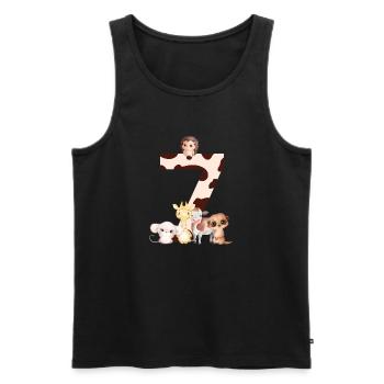 7th anniversary - seventh anniversary animals - Men's Premium Organic Tank Top - black - Front - AI Model Male 178 light (178cm)