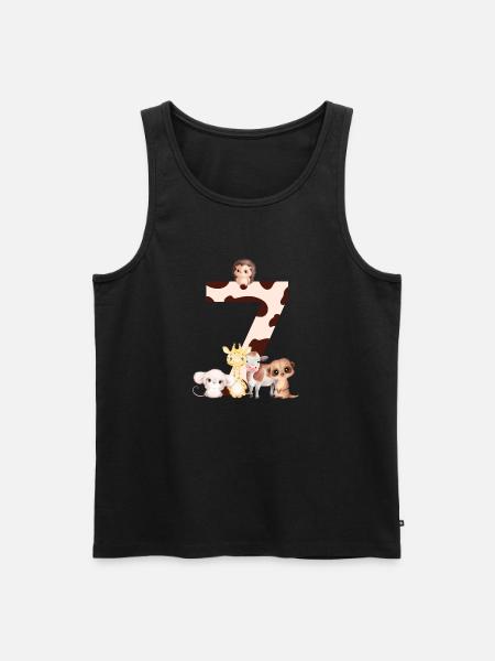 7th anniversary - seventh anniversary animals - Men's Premium Organic Tank Top - black