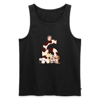 6th Anniversary - Sixth Anniversary Animals - Men's Premium Organic Tank Top - black - Front - AI Model Male 178 light (178cm)