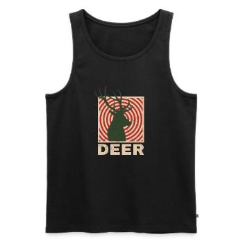 Cerf - Débardeur bio Premium Homme - noir - Devant - Michal (187cm)