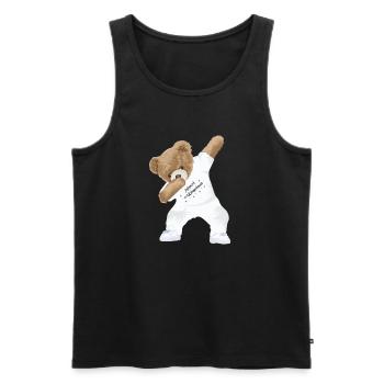 Dabbing Teddy - Männer Premium Bio Tank Top - Schwarz - Vorne - Michal (187cm)