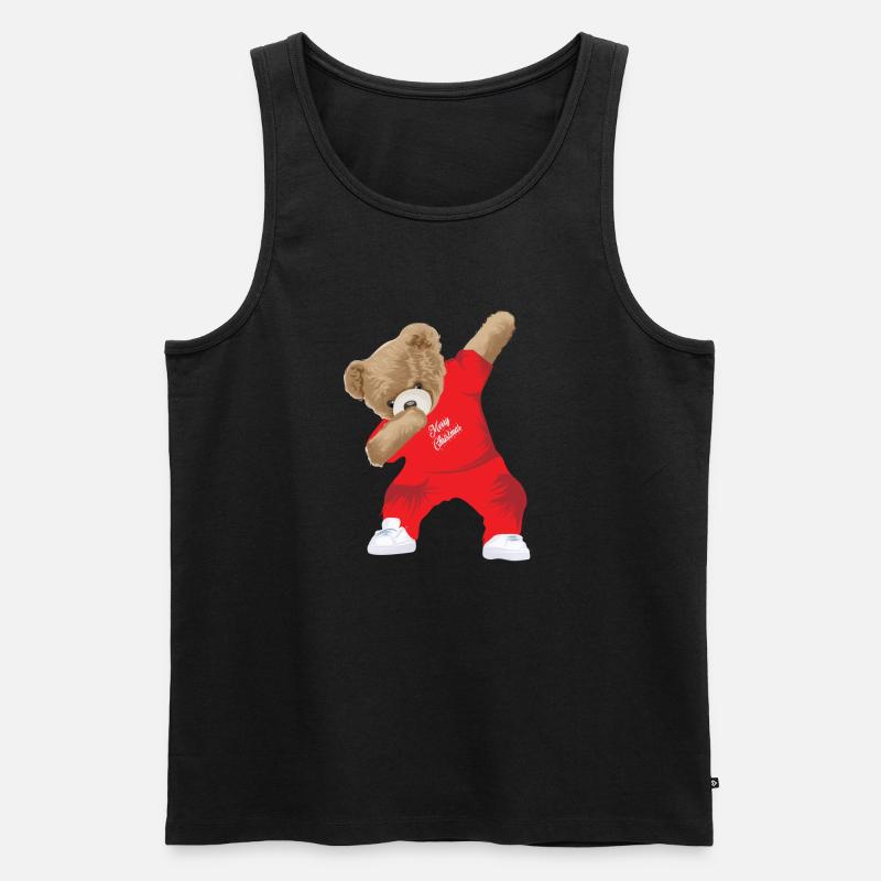 Dabbing Teddy - Männer Premium Bio Tank Top - Schwarz