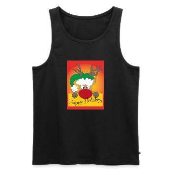 Be Nosy Rudolph/ Frohe Feiertage - Männer Premium Bio Tank Top - Schwarz - Vorne - AI Model Male 178 light (178cm)