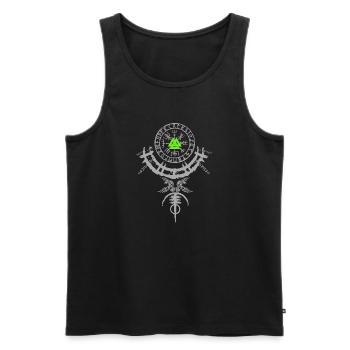 Wikinger Design Vegvisir Kompass Vikings - Männer Premium Bio Tank Top - Schwarz - Vorne - AI Model Male 178 light (178cm)