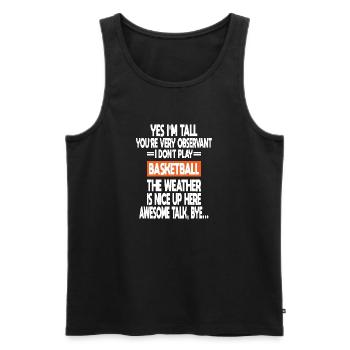 Lustige große Basketballspieler Vintage Basketball - Männer Premium Bio Tank Top - Schwarz - Vorne - Michal (187cm)