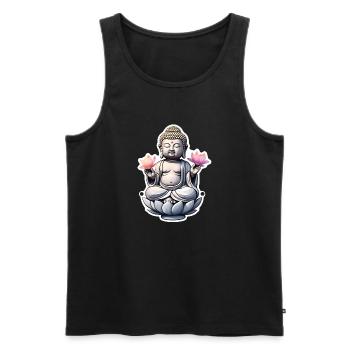 Baby Buddha - meditation yoga relaxation - Men's Premium Organic Tank Top - black - Front - Michal (187cm)