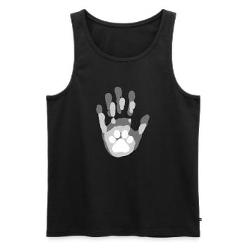 Hundefamilie Handdruck - Männer Premium Bio Tank Top - Schwarz - Vorne - Michal (187cm)