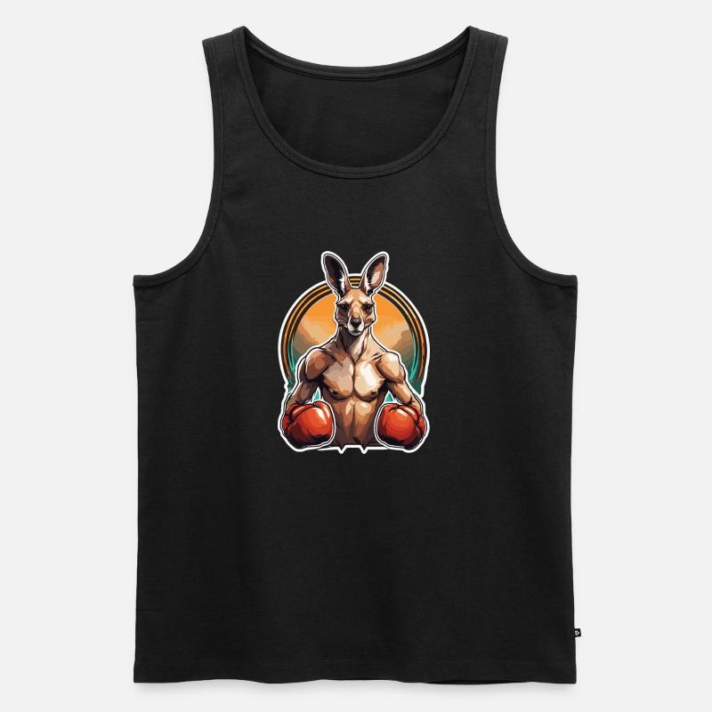 Känguru / Tier / Australien / Beuteltier / Outback - Männer Premium Bio Tank Top - Schwarz