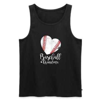 Baseball-Oma-Muttertag - Männer Premium Bio Tank Top - Schwarz - Vorne - AI Model Male 178 light (178cm)