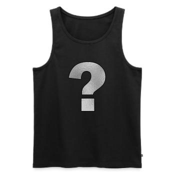 Satzzeichen Fragezeichen Silber - Männer Premium Bio Tank Top - Schwarz - Vorne - AI Model Male 178 light (178cm)