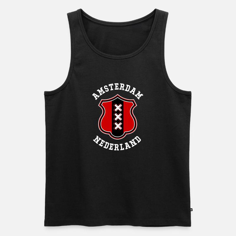 Amsterdam - Männer Premium Bio Tank Top - Schwarz