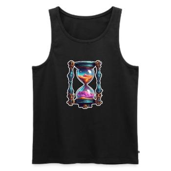 Sanduhr / Zeitmesser / Antik /Sandkörner / Ablauf - Männer Premium Bio Tank Top - Schwarz - Vorne - AI Model Male 178 light (178cm)