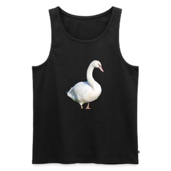 Cygne, Canard, Oiseau, Oie - Débardeur bio Premium Homme - noir - Devant - AI Model Male 178 light (178cm)