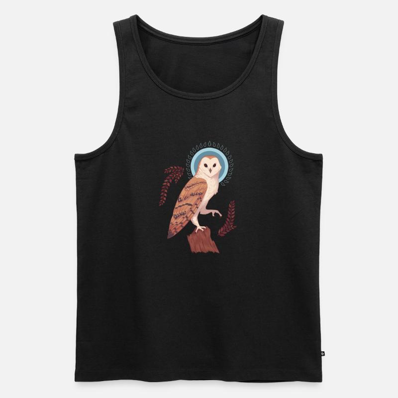 Eule - Männer Premium Bio Tank Top - Schwarz