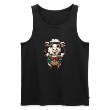 Lederhosen / Animal / Traditional costume / Tradition / Sheep - Men's Premium Organic Tank Top - black - Front - Michal (187cm)