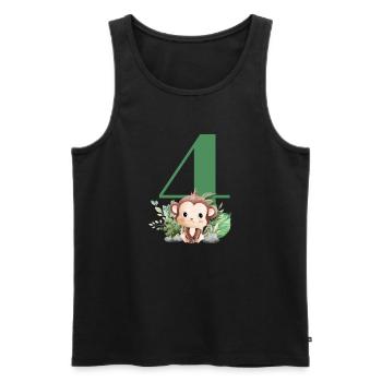 4th Birthday Monkey Safari - Men's Premium Organic Tank Top - black - Front - Michal (187cm)