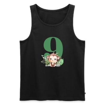 9th Birthday Monkey Safari - Men's Premium Organic Tank Top - black - Front - AI Model Male 178 light (178cm)