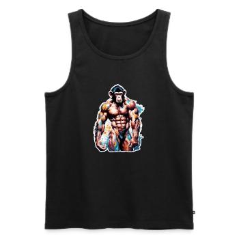 Bodybuilder / Sports / Fitness / Monkey / Muscles - Men's Premium Organic Tank Top - black - Front - Michal (187cm)
