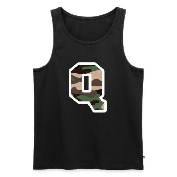 Buchstabe Q Militärische Tarnung - Geschenkidee - Männer Premium Bio Tank Top - Schwarz - Vorne - Michal (187cm)