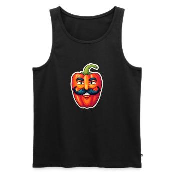 Senior Paprika Anime - Men's Premium Organic Tank Top - black - Front - AI Model Male 178 light (178cm)