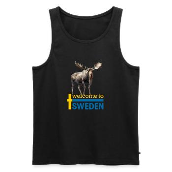 Sweden Swedish moose best animal antlers deer deer - Men's Premium Organic Tank Top - black - Front - AI Model Male 178 light (178cm)