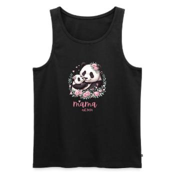 Mama est 2024 I Panda Bear Mum I First Time Mom - Men's Premium Organic Tank Top - black - Front - AI Model Male 178 light (178cm)