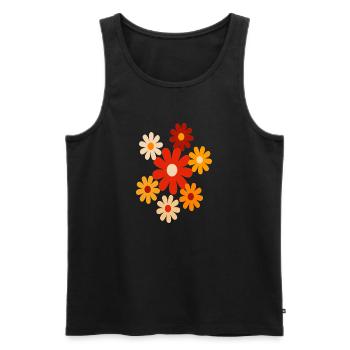 Bunte Blumen - Männer Premium Bio Tank Top - Schwarz - Vorne - AI Model Male 178 light (178cm)