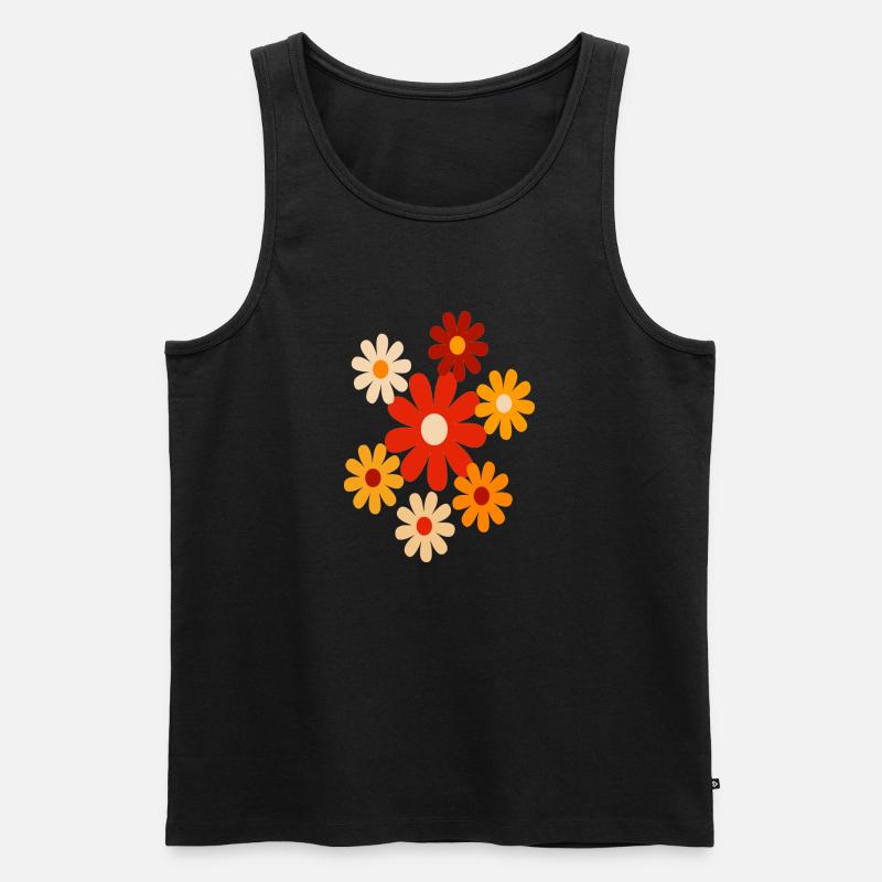 Bunte Blumen - Männer Premium Bio Tank Top - Schwarz