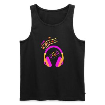Persönliche Musik - Männer Premium Bio Tank Top - Schwarz - Vorne - Michal (187cm)