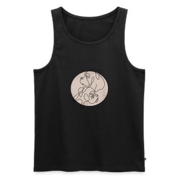BOXER DOG TWO BOXERS ONE LINE - Men's Premium Organic Tank Top - black - Front - AI Model Male 178 light (178cm)