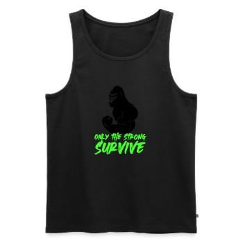 gorilla strong - Männer Premium Bio Tank Top - Schwarz - Vorne - AI Model Male 178 light (178cm)