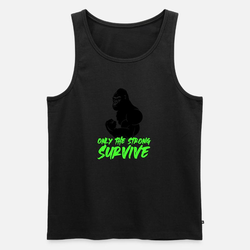 gorilla strong - Männer Premium Bio Tank Top - Schwarz