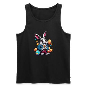 Osterhase / Ostern / Eier / Feiertage / Osterfest - Männer Premium Bio Tank Top - Schwarz - Vorne - Michal (187cm)