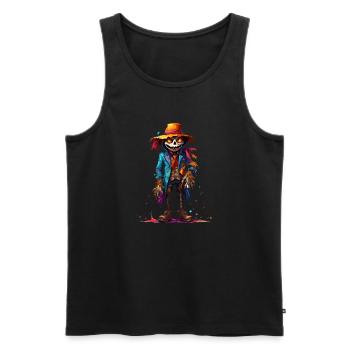 Scarecrow / Harvest Worker / Corn Field / Field - Men's Premium Organic Tank Top - black - Front - AI Model Male 178 light (178cm)