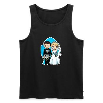 just married - pour mariage - Débardeur bio Premium Homme - noir - Devant - Michal (187cm)