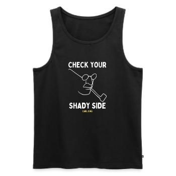 Carl Jung Quote Translated To Gen Z - Shady Side - Men's Premium Organic Tank Top - black - Front - Michal (187cm)